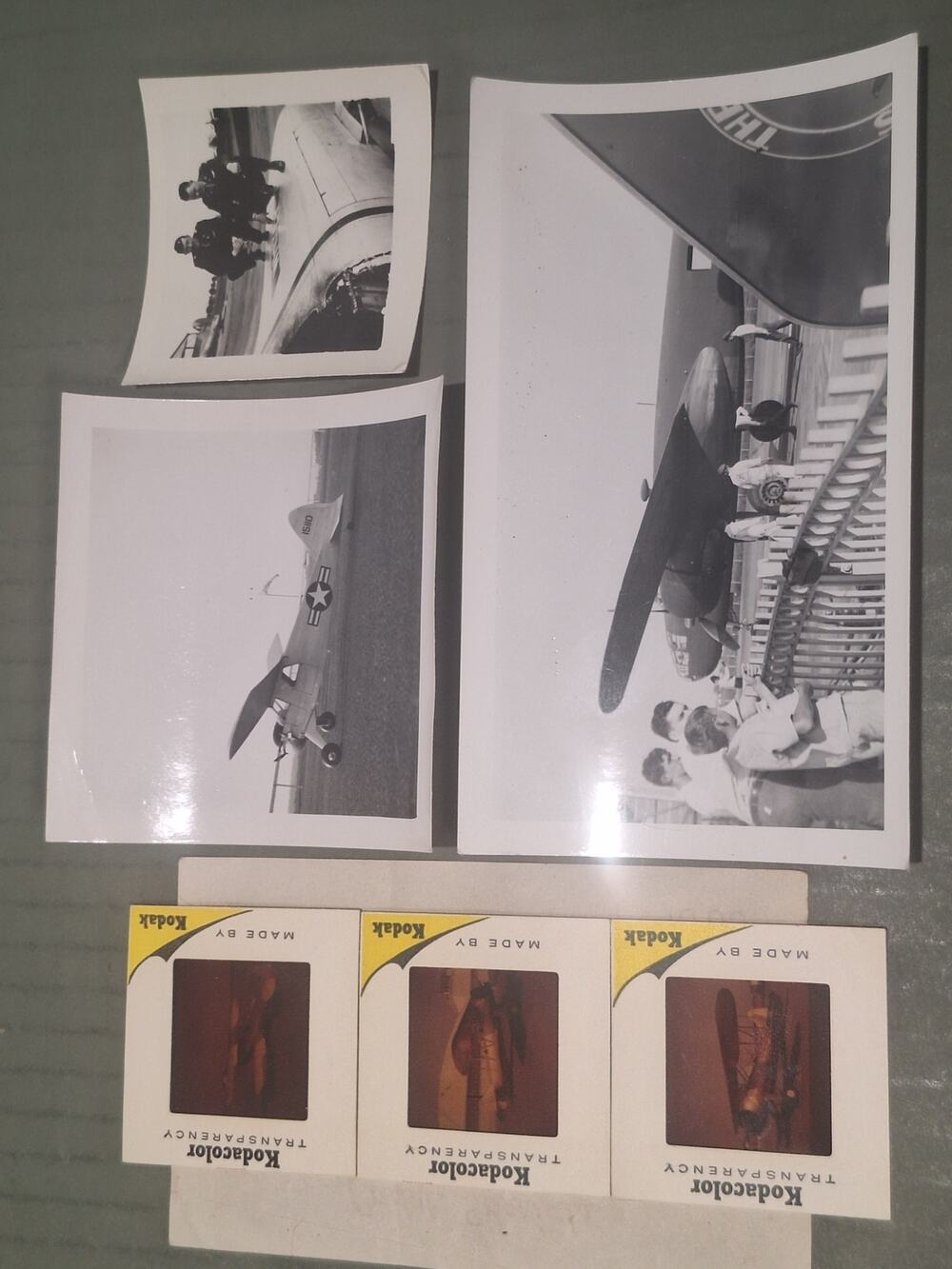 WWII USAAF Aircraft Photos Kodachrome Slides Biplane Trainer Airfield Lot